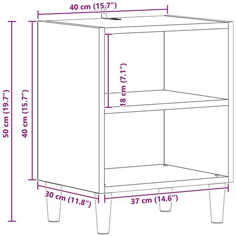Armadietto per letto Rovere Nero 40 x 30 x 50 cm - Foto 9