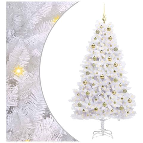 Albero di Natale Artificiale con Rami Pieghevoli Bianco 180 cm - Foto 1