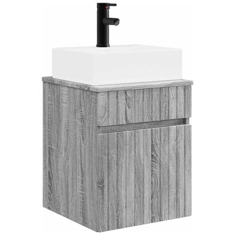 Mobile Lavabo da Parete Sonoma grigio 39 x 41 x 62,5 cm - Foto 1