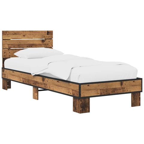 Struttura letto con testata Legno antico 80 x 200 cm - Foto 1