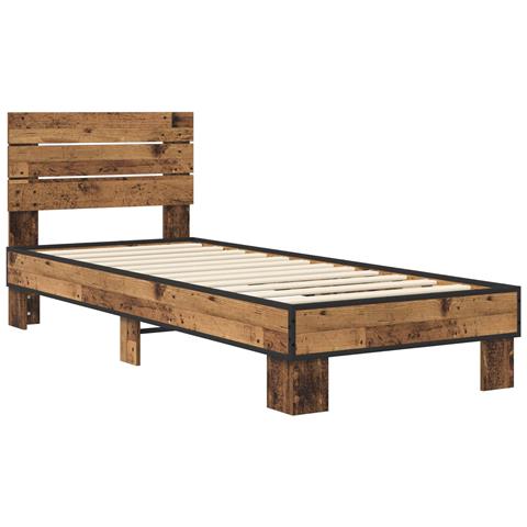 Struttura letto con testata Legno antico 80 x 200 cm - Foto 2