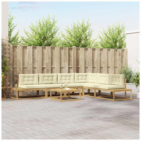 Set di divani da esterno Bianco 79 x 79 x 37 cm Poliestere - Foto 2