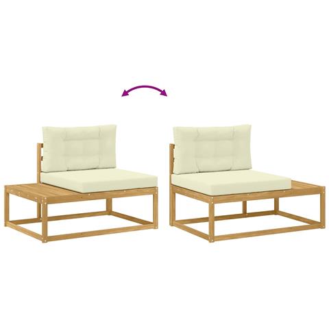 Set di divani da esterno Bianco 79 x 79 x 37 cm Poliestere - Foto 9