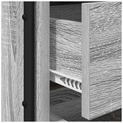 Armadio da Notte 2 pz Sonoma grigio 40 x 39,5 x 40 cm - Foto 9