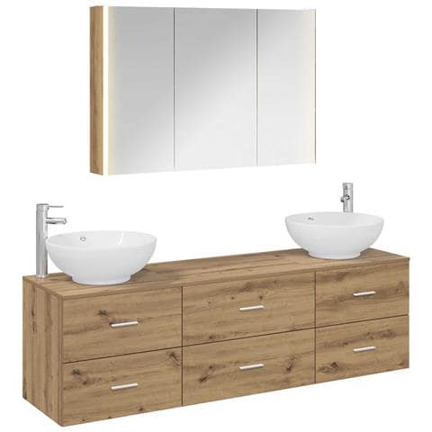 Set di mobili per il bagno 4 pcs Rovere Artigianale - Foto 1