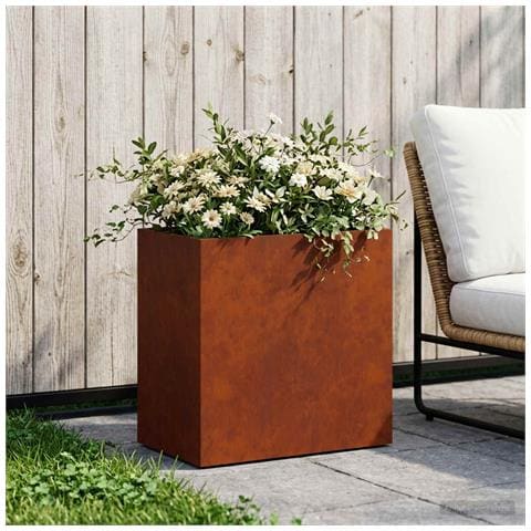 Vaso da giardino Ruggine 50 x 30 x 40 cm Acciaio Corten - Foto 2