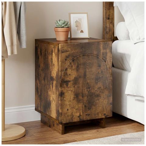 Comodino Rovere Fumo 33,5 x 34,5 x 50 cm Legno ingegnerizzato - Foto 2