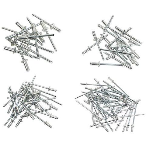 Assortimento Da 600 Pezzi: Rivetti Ciechi Misti Contenuto 600 Kit 2f. Consegna Ø 2,4 Mm 150 - Foto 1