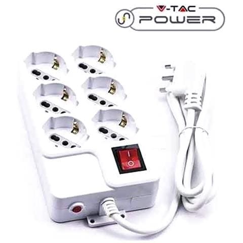 Multipresa Ciabatta 6 Posti Bipasso / schuko Cavo 1,5mt Interruttore On / off Protezione Termica Ripristinabile - Sku 8749 - Foto 3