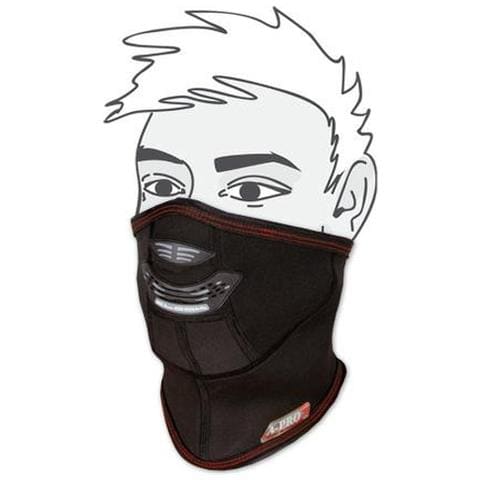 Maschera Scaldacollo Sottogola Antivento Tessuto Copricollo Invernale Moto Nero - Foto 1