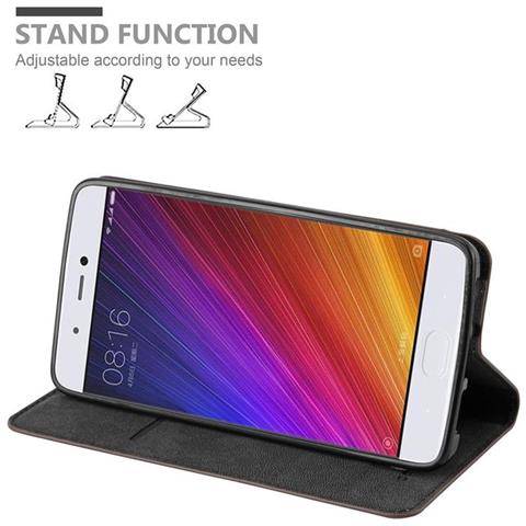Custodia Compatibile Con Xiaomi Mi 5s In Bruno Caffè - Coperchio Protettiva Con Chiusura Magnetica, Funzione Stand E Tasca Per Le Carte - Foto 2