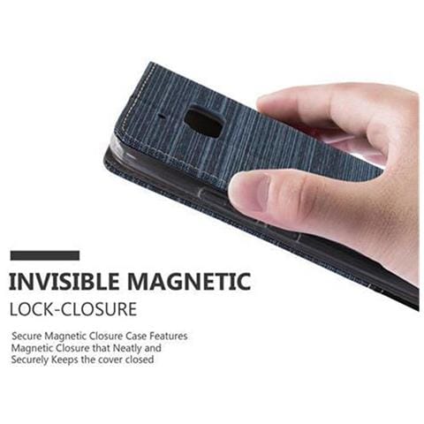 Custodia Compatibile Con Htc 10 (one M10) In Blu Scuro Nero - Coperchio Protettiva Con Chiusura Magnetica, Funzione Stand E Tasca Per Le Carte - Foto 9