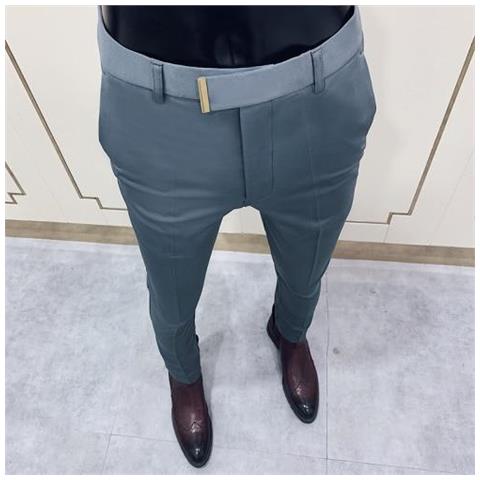 SLOWMOOSE - Pantaloni Eleganti Da Uomo D\u0026#39; affari, Pantaloni Da Tuta  Versio Coreani Primaverili [ grigio / 29] - ePRICE