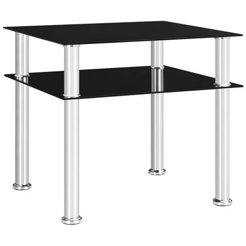 Tavolino Nero 45x50x45 Cm In Vetro Temperato - Foto 1