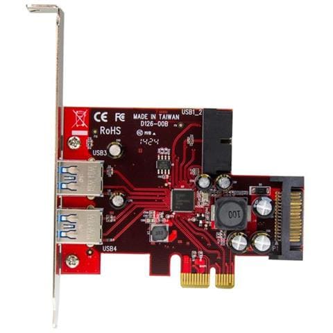 Scheda Espansione PCI Express USB 3.0 a 4 porte - 2 interne, 2 esterne - Adattatore PCIe alimentato SATA - Foto 2