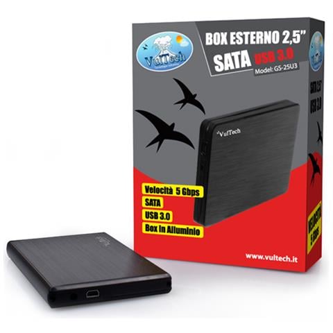 1 x 2.5", SATA, USB 2.0/3.0, 480 - 5000 Mbps, Nero - Foto 1