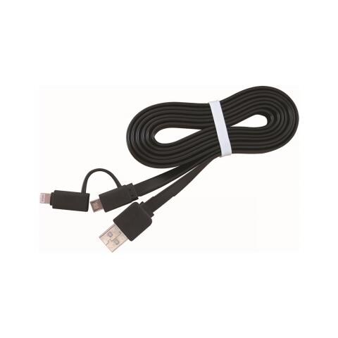 CC-USB2-AMLM2-1M, USB A, Micro-USB B / Lightning, Maschio / maschio, Dritto, Dritto, Nero - Foto 1