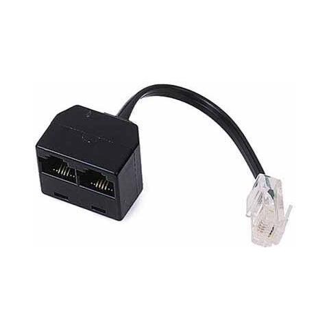 6 Cavi Splitter Telefonici RJ11 &ndash; Doppio Connettore A Parete, Uscita Modulare &ndash; Vital Wave Technology