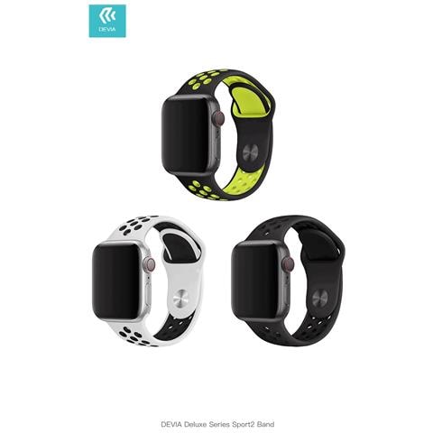Bracciale In Silicone Per Apple Watch 42/44/45/49 Mm, Nero /giallo - Foto 5