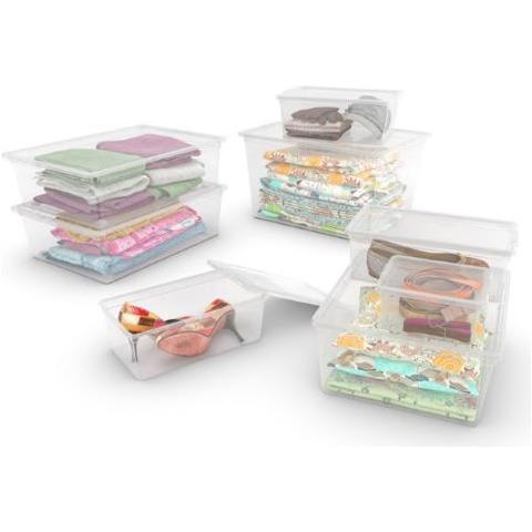 C-box: Il Contenitore Trasparente Multiuso Con Coperchio E Porta Oggetti (dimensioni L Di 38,5x55x16,5 Cm) - Foto 1