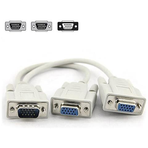 Cavo Dual Vga Sdoppiatore 1 Maschio A 2 Femmine Splitter Schermo Monitor - Foto 1