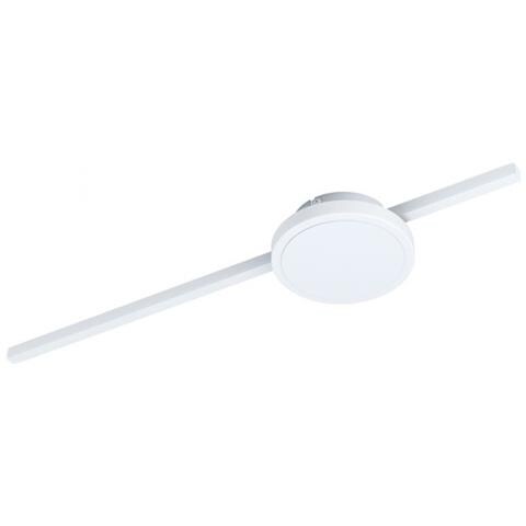 Plafoniera Moderna Sarginto Led Acciaio Bianco Rosone Tondo - Foto 1
