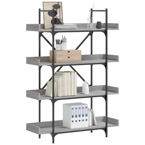 Libreria 4 Ripiani Grigio Sonoma 100x33x145,5 Legno Multistrato - Foto 1