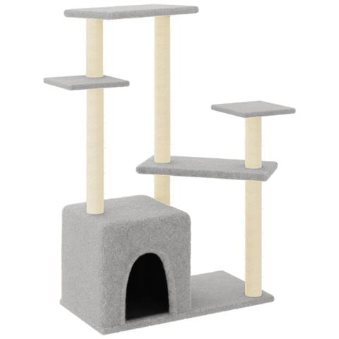 Albero Per Gatti Con Tiragraffi In Sisal Grigio Chiaro 107,5 Cm - Foto 1