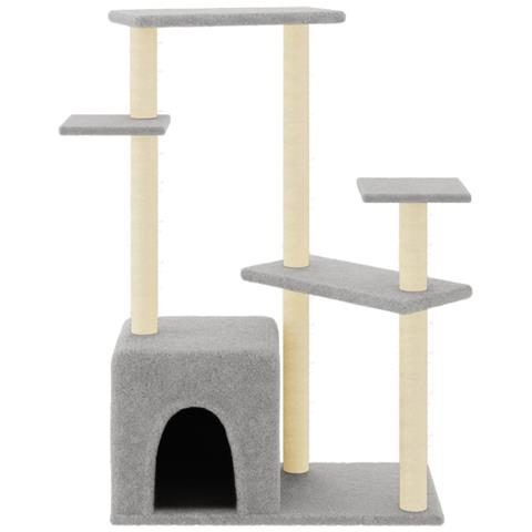 Albero Per Gatti Con Tiragraffi In Sisal Grigio Chiaro 107,5 Cm - Foto 2