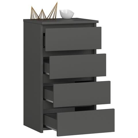 Cassettiera CL4, 4 cassetti, 40x35x74 cm, Colore Grigio Grafite - Foto 2