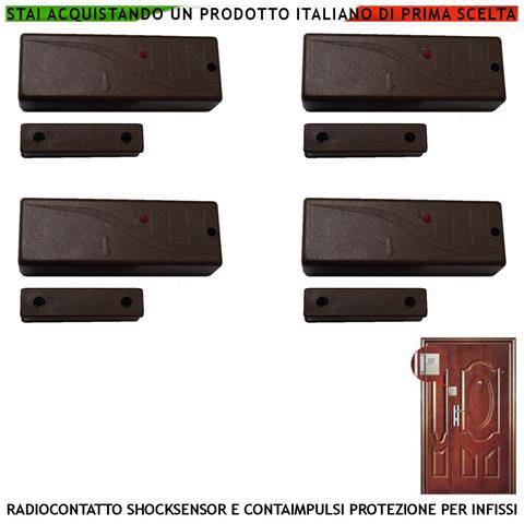 Sensore Magnetico Wireless Fr. 433,92 Mhz Rilevatore Sismico Regolabile Per Antifurto Ingresso Nc E Contaimpulsi Per S - Foto 1