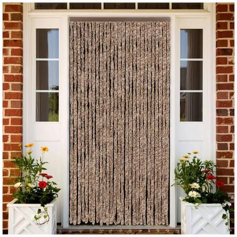 Tenda Antimosche Beige E Marrone Scuro 118x220 Cm In Ciniglia - Foto 1