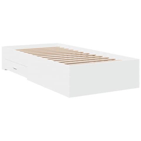 Giroletto Con Cassetti Bianco 90x200 Cm In Legno Multistrato - Foto 2