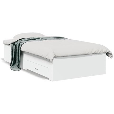 Giroletto Con Cassetti Bianco 90x200 Cm In Legno Multistrato - Foto 1