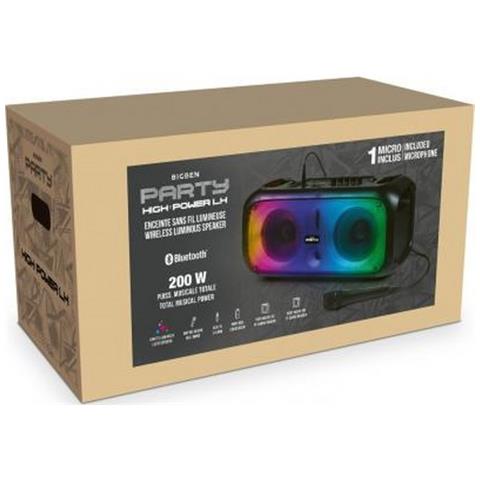 Speaker Bluetooth 200w Luminoso E Microfono Cablato E Telecomando, Nero - Foto 2