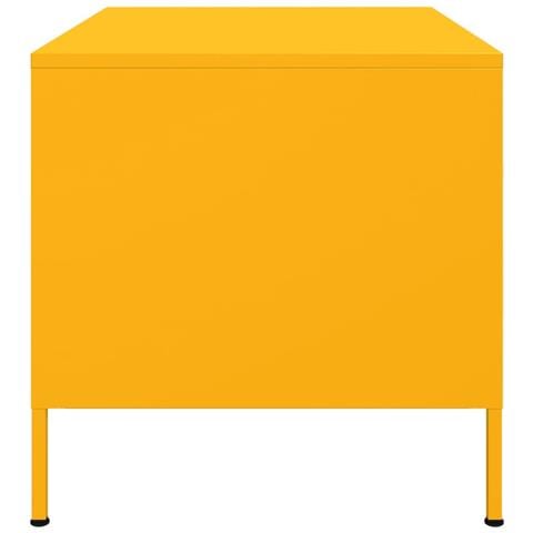 Tavolino da Salotto Giallo Senape 68x50x50,5 cm in Acciaio - Foto 2