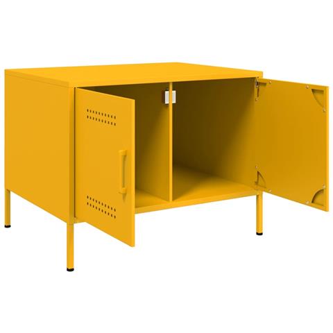 Tavolino da Salotto Giallo Senape 68x50x50,5 cm in Acciaio - Foto 10