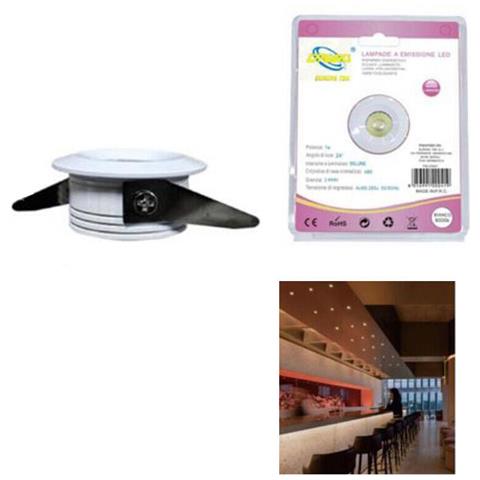 Mini Faretto Led 1w Soffitto Tondo Incasso Molla 4cm Led Bianco Caldo 3000k - Foto 1