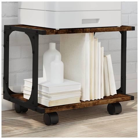 Supporto Stampante 2 Livelli Rovere Fumo 41x28x33,5 Multistrato - Foto 1