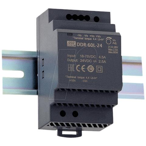 Alimentatore Convertitore Tensione DC /DC DDR-60G-12 9-36 V: 12 V 5 A 60 W - Foto 1