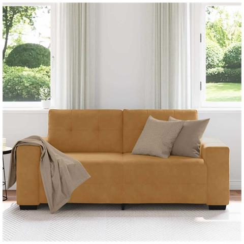 Divano Divanetto Marrone 140 cm in Velluto - Foto 2