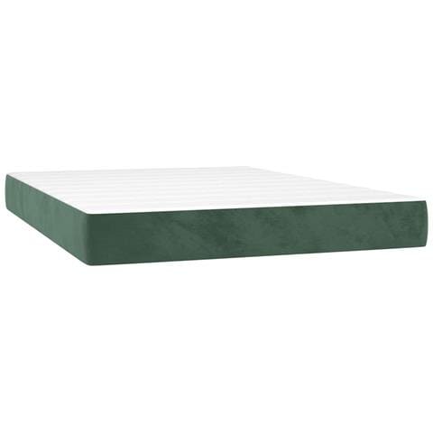 Materasso A Molle Verde Scuro 140x210x20 Cm In Velluto - Foto 2