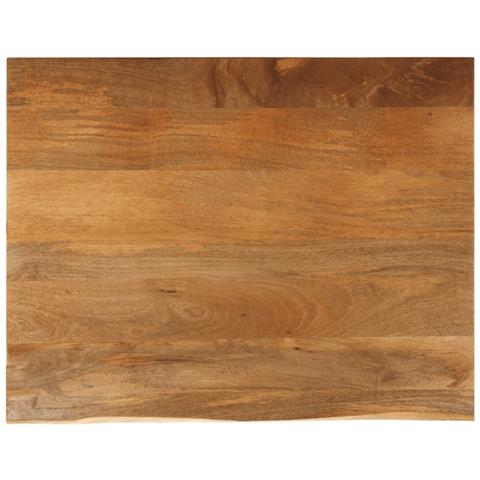 Piano Tavolo Bordi Vivi 100x80x3,8cm In Legno Massello Di Mango - Foto 1