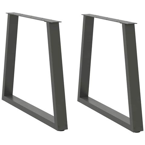 Gambe Tavolo Pranzo A V 2 Pz Antracite 80x(72-73,3)cm Acciaio - Foto 1