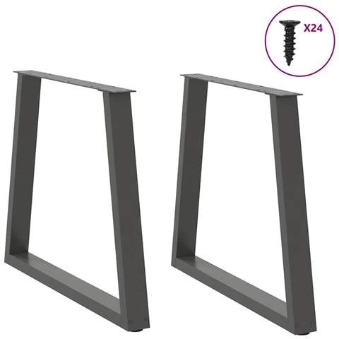 Gambe Tavolo Pranzo A V 2 Pz Antracite 80x(72-73,3)cm Acciaio - Foto 3