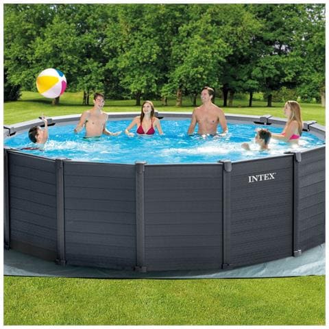 Piscina Fuori Terra - In Giro - 478x478x124 Cm - Grigio - Include Accessori Coordinati Cb45 - Foto 2