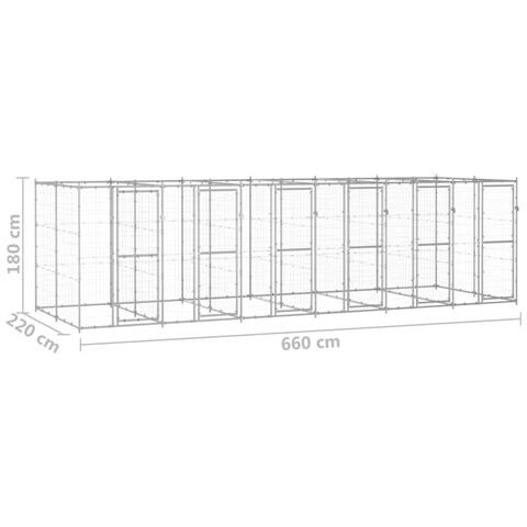 Lusso Casadino -  Gabbia Per Cani Da Esterno In Acciaio Zincato 14,52 M² - Foto 6