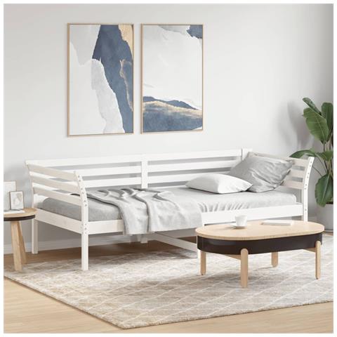Lusso Casadino -  Dormeuse Senza Materasso Bianca 90x200 Cm Legno Massello Pino - Foto 8