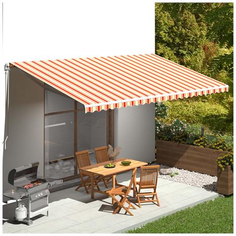 Tessuto Di Ricambio Per Tenda Da Sole Giallo E Arancio 6x3 M - Foto 6