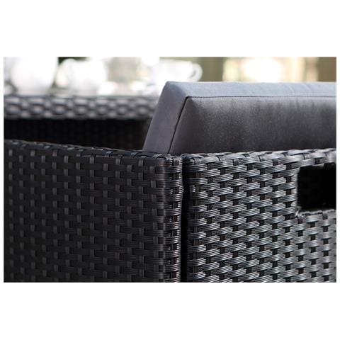 Miami Set Di Mobili Da Giardino A 10 Posti Nero/grigio + Telo Protettivo - Foto 2
